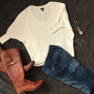 Express cream-colored sweater with wide arm -Sz XS